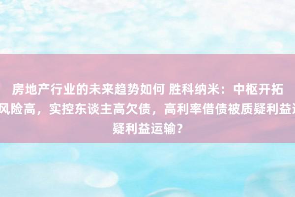 房地产行业的未来趋势如何 胜科纳米：中枢开拓依赖风险高，实控东谈主高欠债，高利率借债被质疑利益运输？