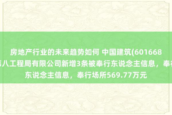 房地产行业的未来趋势如何 中国建筑(601668)控股的中国建筑第八工程局有限公司新增3条被奉行东说念主信息，奉行场所569.77万元