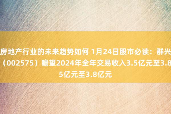 房地产行业的未来趋势如何 1月24日股市必读：群兴玩物（002575）瞻望2024年全年交易收入3.5亿元至3.8亿元